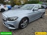 USED 2018 67 MERCEDES-BENZ E-CLASS Silver 2.0 E220d AMG Line Estate, 56,300 miles, 2 owners, Euro 6 ULEZ, Automatic, Bluetooth, Heated Half leather, Sat Nav, Cruise Control, FSH. This 2018 Mercedes Benz E Class E220d AMG Line presents an exceptional opportunity with its remarkably low mileage of just 56,300 miles for its age. This Euro 6 compliant model boasts a powerful yet efficient 2.0 litre diesel engine, delivering an impressive 0-60mph acceleration in only 7.7 seconds. The AMG Line trim ensures a sporty aesthetic and enhanced driving experience, complemented by a generously sized boot, offering practicality for all your needs.  The performance figures for this E Cl