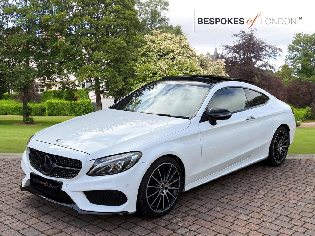 USED 2017 67 MERCEDES-BENZ C CLASS 2.1 C220d AMG Line (Premium) G-Tronic+ Euro 6 (s/s) 2dr BLACK PACK|PANROOF|LOW MILES|