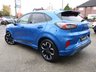 USED 2020 20 FORD PUMA 1.0T EcoBoost MHEV ST-Line X First Edition SUV 5dr Petrol Manual Euro 6 (s/s) (155 ps) Finished in DESERT ISLAND BLUE METALLIC with PART LEATHER Trim. This high specification Ford Puma certainly looks the part. It's got the raised up driving position, the eye-catching design, and a sort of miniature SUV shape. Features include Sat Nav, DAB Radio, B/Tooth, Apple Play, Virtual Dash B and O speakers, Auto Parking, Rear View Camera, Power rear boot and great Low Mileage. Serviced at 17728 miles, 30237 miles, 38574 miles and on arrival at 41573 miles.