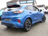USED 2020 20 FORD PUMA 1.0T EcoBoost MHEV ST-Line X First Edition SUV 5dr Petrol Manual Euro 6 (s/s) (155 ps) Finished in DESERT ISLAND BLUE METALLIC with PART LEATHER Trim. This high specification Ford Puma certainly looks the part. It's got the raised up driving position, the eye-catching design, and a sort of miniature SUV shape. Features include Sat Nav, DAB Radio, B/Tooth, Apple Play, Virtual Dash B and O speakers, Auto Parking, Rear View Camera, Power rear boot and great Low Mileage. Serviced at 17728 miles, 30237 miles, 38574 miles and on arrival at 41573 miles.