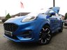 USED 2020 20 FORD PUMA 1.0T EcoBoost MHEV ST-Line X First Edition SUV 5dr Petrol Manual Euro 6 (s/s) (155 ps) Finished in DESERT ISLAND BLUE METALLIC with PART LEATHER Trim. This high specification Ford Puma certainly looks the part. It's got the raised up driving position, the eye-catching design, and a sort of miniature SUV shape. Features include Sat Nav, DAB Radio, B/Tooth, Apple Play, Virtual Dash B and O speakers, Auto Parking, Rear View Camera, Power rear boot and great Low Mileage. Serviced at 17728 miles, 30237 miles, 38574 miles and on arrival at 41573 miles.