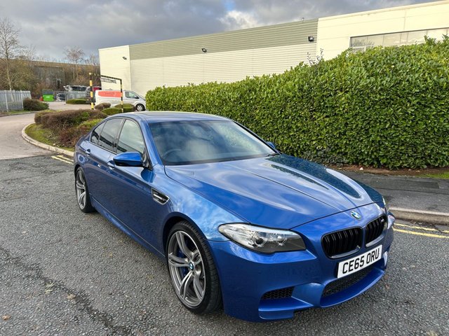 2015 65 BMW M5 4.4 V8 Saloon 4dr Petrol DCT Euro 6 (s/s) (560 ps)-Factory Extras Worth &pound;4,890-Magnificent Example-Only 2 Former Keepers-Last Keeper Since July 2020-Finished In Monte Carlo Blue Metallic-Black Extended Merino Leather Upholstery-Running In Service Complete at 1194 Miles-Dec 2015-Full Bmw Service History-20 Inch Alloy Wheels-Powered Bootlid-Drivers & Passenger Front Lumbar Support-Reverse Camera-Harman Kardon-Sun Protection Glazing-M Sport Multi-Function Front Seats-Dual Climate Control-Mfsw-Cruise Control-Dab Radio-Bluetooth-Satnav-This Car Is a Credit To Its Previous Keeper.