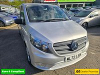 USED 2023 72 MERCEDES-BENZ VITO Silver 2.0 116 CDI Manual Progressive Crew Van, 28,500 miles, 1 owner, Euro 6 ULEZ, Cruise, Reverse Camera, Auto Headlights, FSH,+ VAT @ 20%. This 2023 Mercedes Benz Vito 116 CDI Progressive presents an exceptional ownership proposition with its remarkably low mileage of just 28,500 miles, a testament to its careful use by its single owner. This Euro 6 compliant 2.0L diesel van offers seating for six, making it a versatile choice for both work and personal needs. Its MOT is valid until October 2026, providing peace of mind for the foreseeable future. The Progressive trim level comes equipped with the convenient Headlight Assistant, wh