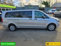 USED 2023 72 MERCEDES-BENZ VITO Silver 2.0 116 CDI Manual Progressive Crew Van, 28,500 miles, 1 owner, Euro 6 ULEZ, Cruise, Reverse Camera, Auto Headlights, FSH,+ VAT @ 20%. This 2023 Mercedes Benz Vito 116 CDI Progressive presents an exceptional ownership proposition with its remarkably low mileage of just 28,500 miles, a testament to its careful use by its single owner. This Euro 6 compliant 2.0L diesel van offers seating for six, making it a versatile choice for both work and personal needs. Its MOT is valid until October 2026, providing peace of mind for the foreseeable future. The Progressive trim level comes equipped with the convenient Headlight Assistant, wh