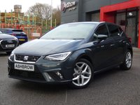 USED 2021 21 SEAT IBIZA 1.0 TSI FR 5d 95 S/S SAT NAV, APPLE CARPLAY & ANDROID AUTO, DAB RADIO, BLUETOOTH, CRUISE CONTROL & SPEED LIMITER, FRONT ASSIST, LED LIGHTS, 17 INCH ALLOY WHEELS, LEATHER FLAT BOTTOM MULTIFUNCTION STEERING WHEEL, ELECTRIC FOLDING MIRRORS, CLIMATE CONTROL, 2x USB C INPUTS, AUTO LIGHTS & WIPERS, COMING HOME & LEAVING LIGHTS, CONVENIENCE TURN SIGNAL, TYRE PRESSURE MONITOR, DRIVE SELECT, VOICE CONTROL, AMBIENT LIGHTING, 1 OWNER, SERVICE HISTORY