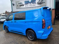 USED 2025 25 FORD TRANSIT CUSTOM MS-RT 5 SEAT L1 SWB FAST BLUE AUTO CREW VAN 4K MILES DIESEL LOW MILES, 2 YEAR WARRANTY