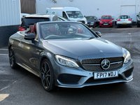USED 2017 17 MERCEDES-BENZ C-CLASS 3.0 C43 V6 AMG (Premium Plus) Cabriolet 2dr Petrol G-Tronic+ 4MATIC Euro 6 (s/s) (367 ps) THIS CAR COMES WITH 6 MONTHS WARRANTY , BREAKDOWN COVER & RECOVERY++  GREAT EXAMPLE OF AUTOMATIC CONVERTABLE + NAVIGATION SYSTEM + BLUETOOTH + DAB RADIO + USB CONNECTION + FRONT AND REAR PARKING SENSORS + REVERSING CAMERA + FULL  LEATHER TRIM  + FRONT HEATED SEATS + FRONT MEMORY SEATS + CRUISE CONTROL + CLIMATE CONTROL + 19 INCH ALLOY WHEELS + BURMESTER SOUND SYSTEM + AUTO START STOP + ELECTRIC PARKING BRAKE + ELECTRIC SEAT ADJUSTMENT+ TRACTION CONTROL + DAY TIME RUNNING LIGHTS + KEY LESS START