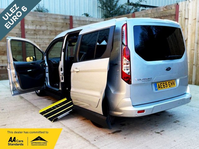View our Ford Grand Tourneo Connect 3 Seat Side Entry Passenger Up Front Wheelchair Accessible Vehicle