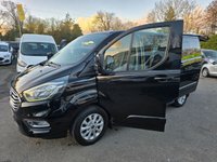 USED 2019 68 FORD TOURNEO CUSTOM Independence Tourneo Automatic Allied Mobility 2.0 EBL 130 RE, 19,548 miles, ULEZ Euro 6, Air Con, Alloys, 5 seater, FSH, NO VAT! This stunning black Ford Transit Custom Tourneo Allied Mobility Independence 2.0 EBL 130 RE MPV is a high-quality, wheelchair-accessible vehicle (WAV) with just 19,548 miles and a full service history. It comes with an automatic gearbox, is ULEZ compliant (Euro 6), and has had only two owners from new. Converted by Allied Mobility, the Independence model offers exceptional accessibility with a secure wheelchair ramp and restraint system, alongside seating for up to five people including the whee