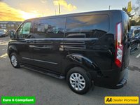 USED 2019 68 FORD TOURNEO CUSTOM Independence Tourneo Automatic Allied Mobility 2.0 EBL 130 RE, 19,548 miles, ULEZ Euro 6, Air Con, Alloys, 5 seater, FSH, NO VAT! This stunning black Ford Transit Custom Tourneo Allied Mobility Independence 2.0 EBL 130 RE MPV is a high-quality, wheelchair-accessible vehicle (WAV) with just 19,548 miles and a full service history. It comes with an automatic gearbox, is ULEZ compliant (Euro 6), and has had only two owners from new. Converted by Allied Mobility, the Independence model offers exceptional accessibility with a secure wheelchair ramp and restraint system, alongside seating for up to five people including the whee