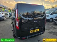 USED 2019 68 FORD TOURNEO CUSTOM Independence Tourneo Automatic Allied Mobility 2.0 EBL 130 RE, 19,548 miles, ULEZ Euro 6, Air Con, Alloys, 5 seater, FSH, NO VAT! This stunning black Ford Transit Custom Tourneo Allied Mobility Independence 2.0 EBL 130 RE MPV is a high-quality, wheelchair-accessible vehicle (WAV) with just 19,548 miles and a full service history. It comes with an automatic gearbox, is ULEZ compliant (Euro 6), and has had only two owners from new. Converted by Allied Mobility, the Independence model offers exceptional accessibility with a secure wheelchair ramp and restraint system, alongside seating for up to five people including the whee