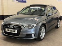 USED 2018 18 AUDI A3 1.5 TFSi CoD 35 Sport Sportback Panoramic 5 Door Petrol S Tronic Euro 6 (s/s) (150 ps) PANORAMIC SUNROOF APPLE CAR PLAY