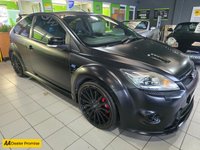 USED 2010 60 FORD FOCUS 2.5 RS500, 22,000 miles, #462/500, 1 owner, full history, ULEZ Euro 5, 6-Speed, Sat Nav, Touchscreen, Alloys, Bluetooth, Immaculate Condition. Approved Cars and Finance are proud to present this stunning and incredibly rare Ford Focus 2.5 RS500 Hatchback, number 462 of only 500 ever produced. Finished in sleek black and showing just 22,000 miles, this collector-grade example offers a powerful 345 bhp Euro 5 ULEZ-compliant petrol engine paired with a precise 6-speed manual gearbox, delivering an exhilarating and engaging driving experience every time you get behind the wheel. With just one owner from new and a full service history, this