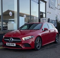 USED 2019 19 MERCEDES-BENZ A-CLASS 2.0 A220 AMG Line (Executive) Hatchback 5dr Petrol 7G-DCT Euro 6 (s/s) (190 ps) HALF LEATER TRIM +  SAT NAV + DAB +  FRONT AND REAR PARKING SENSORS +  KEYLESS-GO +  Steering Wheel - 3-Spoke Multi-Function with Galvanised Gearshift Paddles +  AUTO START/STOP +  18 INCH ALLOYS AMG 5 TWIN SPOKE DESIGN