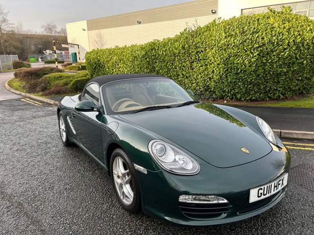 2011 11 Porsche Boxster 2.9 987 Convertible 2dr Petrol Manual (221 g/km, 255 bhp)-3 Former Keepers-Superb Low Mileage Example-Finished In Rare Porsche Racing Green Metallic-Beige Leather Upholstery-6 Speed Manual-Matching Goodyear Tyres-Recent Ceramic Coating-Cruise Control-Climate Control-Roll-Over Bar In Exterior Colour-Bluetooth-Enthusiast Owned-Full Porsche & Porsche Specialist Service History-Great Gen 2 Ready For Them Special Road Trips. 