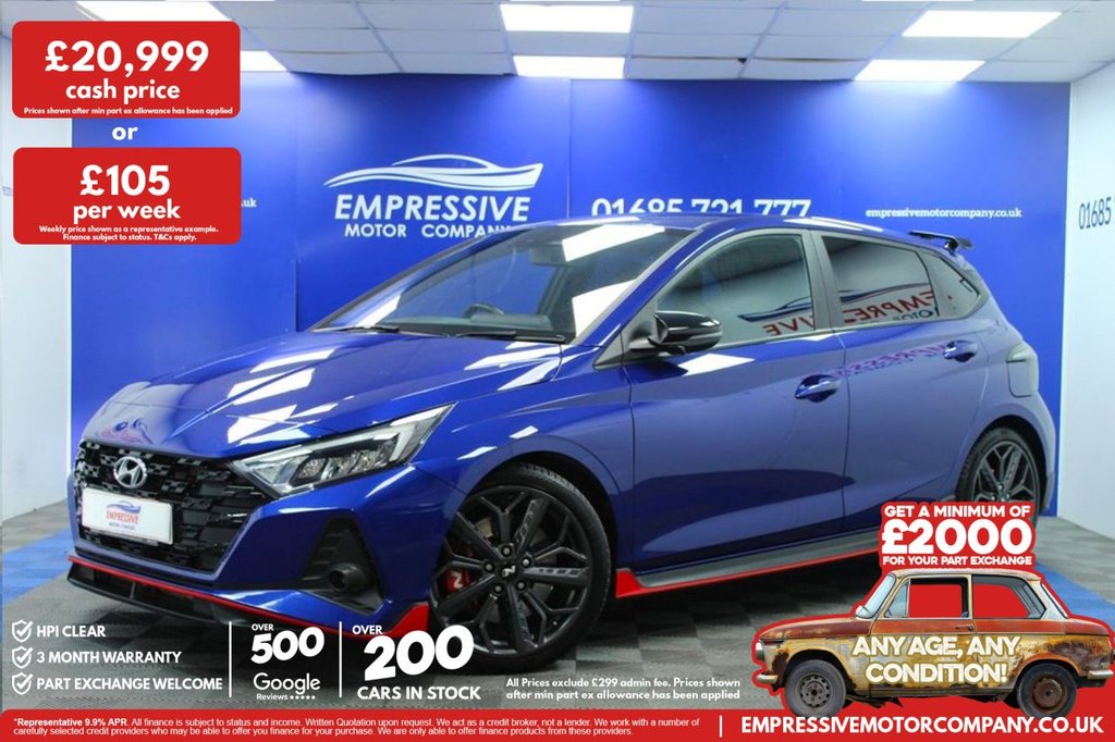 Blue 2023 Hyundai i20 N Hatchback Front-wheel drive Manual