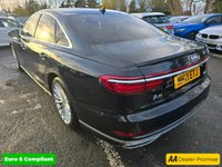 USED 2021 21 AUDI A8 3.0 TDI V6 S line, 50,400 miles, ULEZ Euro 6, Automatic, Leather, Virtual Cockpit, Sat Nav, Rear Camera, 19' Alloys, Full Service History & much more The Audi A8 TDI V6 S line is a 2021 model, boasting a powerful 3.0L Diesel Engine and Four Wheel Drive drivetrain, making it a capable and confident performer on the road. This S line variant is equipped with a range of premium features, including the Audi Phone Box with Wireless Charging, allowing you to keep your devices powered up on the go. The Advanced Key system provides the convenience of keyless entry, while the Comfort Contour Seats, complete with memory function, ensure a tailored driv