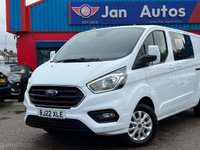 USED 2022 22 FORD TRANSIT CUSTOM 2.0 300 EcoBlue Limited Crew Van L2 H1 Euro 6 (s/s) 5dr CarPlay+A/C+HeatedSeats+Xenon