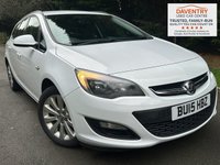USED 2015 15 VAUXHALL ASTRA 1.6i Design Sports Tourer 5dr Petrol Manual Euro 6 (115 ps) Spacious Boot, Low Running Costs