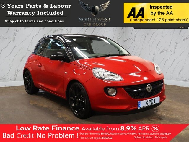 View our Vauxhall Adam 1.2i ecoFLEX ENERGISED Hatchback 3dr Petrol Manual Euro 6 (s/s) (70 ps)  NATIONWIDE PARTS & LABOUR WARRANTY INCLUDED + 12 MONTHS AA BREAKDOWN FREE