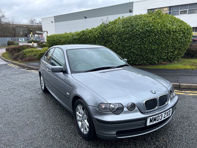 2003 03 BMW 3 Series 1.8 316ti ES Compact 3dr Petrol Manual (170 g/km, 115 bhp)-Magnificent 1 Owner Example From New-Finished In Silver Grey Metallic.