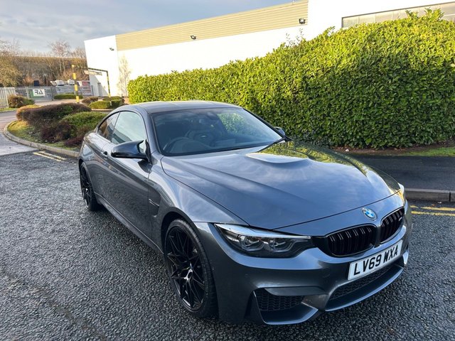 2019 69 BMW M4 3.0 BiTurbo GPF Competition Coupe 2dr Petrol DCT Euro 6 (s/s) (450 ps)-Factory Extras Worth £14,655-Most Specified M4 We Have Seen-Finished In Mineral Grey Metallic-Extended Black Heated Merino Leather Upholstery-Ultimate Package-20 Inch Alloy Wheels In Gloss Black From Factory-Adaptive Led Headlights With High Beam Assist-Advanced Parking Package-Comfort Access With Smart Opener-Driving Assistant-Extended Storage-Carbon Fibre Interior Trim-Harman Kardon-Head Up Display-Online Entertainment-Reverse Camera-Electric Roller Sunblind For Rear Window-Speed Limit Display-Heated Steering Wheel-Sun Protection Glazing-Surround View-Dual Climate Control-Cruise Control-Mfsw-Dab Radio-Bluetooth-Satnav-Beautiful Example.