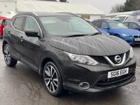USED 2016 16 NISSAN QASHQAI 1.2 DIG-T Tekna SUV 5dr Petrol XTRON 2WD Euro 6 (s/s) (115 ps) THIS CAR COMES WITH 6 MONTHS WARRANTY , BREAKDOWN COVER & RECOVERY++  LOW MILES + ULEZ COMPLIANT +  SAT NAVIGATION + REVERSING CAMERA + AROUND VIEW CAMERA + FRONT & REAR PARKING SENSORS + PARK ASSISST + ECO DRIVE + LEATHER SEATS + HEATED SEATS + FULL ELECTRIC SEATS + PANAROMIC ROOF + KEYLESS START +  CRUISE CONTROL + ELECTRIC PARKING BRAKE + LANE ASSISST + AUTO START/STOP + TRACTION CONTROL + DUAL CLIMATE + PRIVACY GLASS + CD PLAYER + BLUETOOTH + USB CONNECTION + SD CARD + AUX CONNECTION + 19 IN