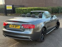 USED 2016 16 AUDI A5 CABRIOLET 2.0 TDI S line Convertible 2dr Diesel Manual Euro 6 (s/s) (190 ps) ULEZ+SH+NAV+LTHR+HTDS+S LINE+FDM+PS