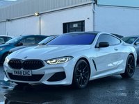 USED 2018 68 BMW 8 SERIES 3.0 840d Coupe 2dr Diesel Steptronic xDrive Euro 6 (s/s) (320 ps) THIS CAR COMES WITH 6 MONTHS WARRANTY , BREAKDOWN COVER & RECOVERY++  APPLE CAR PLAY/ ANDRIOD AUTO + NAVIGATION SYSTEM + BLUETOOTH + DAB RADIO + USB CONNECTION + AUX CONNECTION + FRONT AND REAR PARKING SENSORS + REVERSING CAMERA + 360 CAMERA VIEW + FULL  LEATHER TRIM  + FRONT HEATED SEATS + FRONT MEMORY SEATS + CRUISE CONTROL + CLIMATE CONTROL + PRIVACY GLASS + 20 INCH ALLOY WHEELS + HARMON KARDON SOUND SYSTEM + AUTO START STOP + ELECTRIC PARKING BRAKE + HILL HOLD ASSIST + ELECTRIC SEAT ADJUST