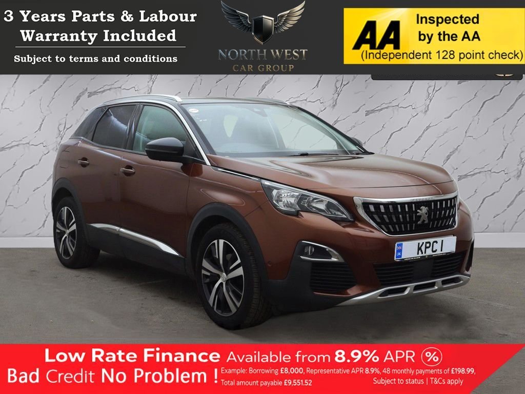 PEUGEOT 3008 1.6 BlueHDi Allure SUV 5dr Diesel Manual Euro 6 (s/s) (120 ps) NATIONWIDE PARTS & LABOUR WARRANTY INCLUDED + 12 MONTHS AA BREAKDOWN FREE FINANCE AVAILABE INSTANT DECISION