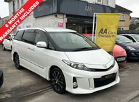 USED 2014 TOYOTA ESTIMA 2.4 Automatic Petrol MPV 6 Seater White 5dr JAPANESE IMPORTED TOYOTA ESTIMA. 2.4 AUTOMATIC 6 SEATER. CLEAN CONDITION THROUGHOUT. AWAITING REGISTRATION. FINISHED IN PEARL WHITE. SPEC INCLUDES DIAMOND CUT ALLOY WHEELS, PRIVACY GLASS, WIND DEFLECTORS, FRONT FOGLIGHTS, HIDEAWAY REAR SEATS, PART LEATHER INTERIOR, ELECTRIC WINDOWS, CRUISE CONTROL, MULTI FUNCTION STEERING WHEEL, AC, DUAL CLIMATE CONTROL, KEYLESS, ELECTRIC SLIDING DOORS, FOLDING DOOR MIRRORS + 3 MONTHS WARRANTY + 12 MONTHS AA BREAKDOWN COVER.