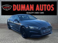 USED 2019 68 AUDI A5 2.0 TDI 40 S line Sportback 5dr Diesel S Tronic Euro 6 (s/s) (190 ps) DAYTIME RUNNING LIGHTS+ PART LEATHER TRIM+ CRUISE CONTROL+ AUTO WIPERS+ AUTO HEADLIGHTS+ AUTO FUNCTION STEARING WHEEL+ REVERSING CAMERA+ PARKING AID+ DUAL CLIMATE CONTROL+ FRONT HEATED SEATS+ KEYLESS+ TRACTION CONTROL+ SAT NAV+ DAB+ USB+ BLUETOOTH+ FOG/CORNERING LIGHTS+ HEATING AND FOLDING MIRRORS+ AUTO TAILGATE+ SPARE WHEEL+ 19 INCH ALLOY WHEELS+ PRIVACY GLASS+