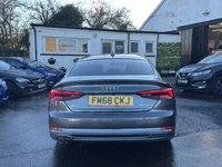 USED 2019 68 AUDI A5 2.0 TDI 40 S line Sportback 5dr Diesel S Tronic Euro 6 (s/s) (190 ps) DAYTIME RUNNING LIGHTS+ PART LEATHER TRIM+ CRUISE CONTROL+ AUTO WIPERS+ AUTO HEADLIGHTS+ AUTO FUNCTION STEARING WHEEL+ REVERSING CAMERA+ PARKING AID+ DUAL CLIMATE CONTROL+ FRONT HEATED SEATS+ KEYLESS+ TRACTION CONTROL+ SAT NAV+ DAB+ USB+ BLUETOOTH+ FOG/CORNERING LIGHTS+ HEATING AND FOLDING MIRRORS+ AUTO TAILGATE+ SPARE WHEEL+ 19 INCH ALLOY WHEELS+ PRIVACY GLASS+