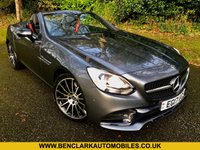 USED 2017 17 MERCEDES-BENZ SLC 2.0 SLC200 AMG Line Convertible 2dr Petrol G-Tronic Euro 6 (s/s) (184 ps) 2 OWNERS WITH ONLY 31,000 MILES//FULL MERC SERVICE HISTORY//AIR-SCARF//PARKTRONICFRONT AND REAR//COLLISION PREVENTION ASSIST//APPLE-PLAY//PANORAMIC VARIO-ROOF//HEATED SEATS\\AMG NIGHT AND SPORT PACKS AND BODY STYLING// NAPPA SPORTS MULTI-FUNC-STEERING WHEEL//BLACK LEATHER UPHOLSTERY AMG Line Convertible 2dr Petrol G-Tronic Euro 6 (s/s) (184 ps) 2 OWNERS WITH ONLY 31,000 MILES//FULL MERC SERVICE HISTORY//AIR-SCARF//PARKTRONICFRONT AND REAR//COLLISION PREVENTION ASSIST//APPLE-PLAY//PANORAMIC VARIO-ROOF//HEATED SEATS\AMG NIGHT AND SPORT PACKS AND BODY STYLING// NAPPA SPORTS MULTI-FUNC-STEERING WHEEL//BLACK LEATHER Glass Sunroof - Tinted, AIRSCARF - Neck Level Heating System, Heated Front Seats, Leather - Black Sports Seats with Red Stitching and Sports Seat Piping...