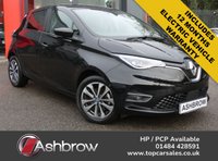 USED 2020 70 RENAULT ZOE R135 52kWh GT Line 5d Electric Auto (i, Rapid Charge) (134 bhp) FULL RENAULT SERVICE HISTORY, 1 OWNER FROM NEW, SAT NAV, APPLE CARPLAY / ANDROID AUTO, REVERSING CAMERA, FRONT & REAR PARKING SENSORS WITH DISPLAY, DAB RADIO, BLUETOOTH, KEYLESS ENTRY & START, &frac12; LEATHER INTERIOR, ELECTRIC FOLDING HEATED MIRROR, DIGITAL DASH, BLIND SPOT WARNING, LANE DEPARTURE WARNING, LANE KEEP ASSIST, CRUISE CONTROL & SPEED LIMITER, LED LIGHTS, 16 INCH ALLOYS, LEATHER MFSW, AUTO LIGHTS & WIPERS, CLIMATE CONTROL, AUX & USB PORTS, ILLUMINATING VANITY MIRRORS, ISO FIX