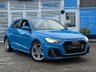 USED 2019 19 AUDI A1 1.5 TFSI 35 S line Sportback 5dr Petrol S Tronic Euro 6 (s/s) (150 ps) Finished in TURBO BLUE with contrasting SPORTS trim. This Audi A1 Sportback is a posh sporty small car that is comfortable, practical and great fun to drive. If you're looking for a sporty, small, easy-to-drive car but don't want to compromise on quality, then this car is well worth a look. Features include, APPLE PLAY, Alloys, A/C, DAB Radio, B/Tooth, Cruise Control and much more. Dealer serviced at 11236 miles and at 42879 miles.