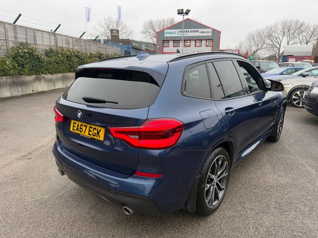 2017 BMW X3 3.0 30d M Sport SUV 5dr Diesel Auto xDrive Euro 6 (s/s) (265 ps)-Factory Extras Worth £10,100-Finished In Phytonic Blue Metallic-Cognac Vernasca Leather Upholstery-M Sport Plus Package-Head Up Display-20 Inch Alloy Wheels-Panoramic Glass Sunroof-Visibility Pack-Tech Pack-Digital Dash-Superb Example With Top Specification. - Photo 9