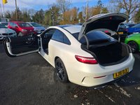USED 2018 18 MERCEDES-BENZ E-CLASS Mercedes E300 AMG Line Premium Plus Coupe, 69,900 miles, Automatic, Leather, Sat Nav, Reverse Camera, Heated Seats, 19in Alloys, ULEZ compliant. This 2018 Mercedes Benz E Class E300 AMG Line (Premium Plus) boasts a remarkable history with only two previous owners, boasts a full dealership service history, with its last service completed on 3rd January 2025 at 61,807 miles offering a unique opportunity to acquire a well cared for example.  This sophisticated saloon features a powerful yet efficient 2.0 litre petrol engine, meeting Euro 6 emissions standards.  The AMG Line trim enhances its sporty appeal, complemented by the desirable Nigh