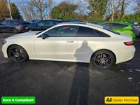USED 2018 18 MERCEDES-BENZ E-CLASS Mercedes E300 AMG Line Premium Plus Coupe, 69,900 miles, Automatic, Leather, Sat Nav, Reverse Camera, Heated Seats, 19in Alloys, ULEZ compliant. This 2018 Mercedes Benz E Class E300 AMG Line (Premium Plus) boasts a remarkable history with only two previous owners, boasts a full dealership service history, with its last service completed on 3rd January 2025 at 61,807 miles offering a unique opportunity to acquire a well cared for example.  This sophisticated saloon features a powerful yet efficient 2.0 litre petrol engine, meeting Euro 6 emissions standards.  The AMG Line trim enhances its sporty appeal, complemented by the desirable Nigh