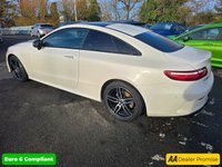 USED 2018 18 MERCEDES-BENZ E-CLASS Mercedes E300 AMG Line Premium Plus Coupe, 69,900 miles, Automatic, Leather, Sat Nav, Reverse Camera, Heated Seats, 19in Alloys, ULEZ compliant. This 2018 Mercedes Benz E Class E300 AMG Line (Premium Plus) boasts a remarkable history with only two previous owners, boasts a full dealership service history, with its last service completed on 3rd January 2025 at 61,807 miles offering a unique opportunity to acquire a well cared for example.  This sophisticated saloon features a powerful yet efficient 2.0 litre petrol engine, meeting Euro 6 emissions standards.  The AMG Line trim enhances its sporty appeal, complemented by the desirable Nigh