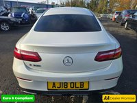 USED 2018 18 MERCEDES-BENZ E-CLASS Mercedes E300 AMG Line Premium Plus Coupe, 69,900 miles, Automatic, Leather, Sat Nav, Reverse Camera, Heated Seats, 19in Alloys, ULEZ compliant. This 2018 Mercedes Benz E Class E300 AMG Line (Premium Plus) boasts a remarkable history with only two previous owners, boasts a full dealership service history, with its last service completed on 3rd January 2025 at 61,807 miles offering a unique opportunity to acquire a well cared for example.  This sophisticated saloon features a powerful yet efficient 2.0 litre petrol engine, meeting Euro 6 emissions standards.  The AMG Line trim enhances its sporty appeal, complemented by the desirable Nigh