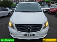 USED 2022 22 MERCEDES-BENZ VITO 2.0 114 CDI Progressive XLWB Panel van, 54,800 miles, Automatic, Cruise Control, Reverse Camera, ULEZ Euro 6 diesel. Final price plus VAT @ 20%. This 2022 Mercedes Benz Vito 114 CDI Progressive is a standout choice, boasting a single owner and a recent service completed on 28th October 2024 at 49,950 miles, ensuring it is well maintained. This L3 Euro 6 compliant model features a robust 2.0 litre diesel engine delivering 134 bhp, paired with a smooth G Tronic automatic transmission for rear wheel drive. The Progressive trim level comes equipped with the convenient Audio 30 system, offering seamless integration with Android Auto, Apple Ca
