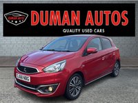 USED 2018 68 MITSUBISHI MIRAGE 1.2 4 Hatchback 5dr Petrol CVT Euro 6 (s/s) (79 ps) PARKING SENSORS+ PRIVACY GLASS+ CRUISE CONTROL+ CLIMATE CONTROL+ FRONT HEATED SEATS+ START/STOP+ KEYLESS+ FOLDING WING MIRRORS+ AUTO WIPERS+ AUTO HEADLIGHTS+ APPLE CAR PLAY+ BLUETOOTH+ SAT NAV+ DAB+ 15 INCH ALLOY WHEELS+