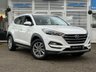 USED 2018 18 HYUNDAI TUCSON 1.6 GDi Blue Drive SE Nav SUV 5dr Petrol Manual Euro 6 (s/s) (132 ps) Finished in POLAR WHITE with contrasting HEATED SEATS. This Tucson ticks all of the family car boxes, with practicality and a good interior its strongest points. This SE trim brings plenty of high spec and is the best option for a well-valued Tucson. Features include Sat Nav, Heated front seats, Rear View Camera, DAB Radio, B/Tooth, LED Run Lights, Park sensors, Alloys and much more. Dealer Serviced at 4245 miles, 9189 miles, 11380 miles and on arrival at 26879 miles.