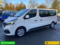 USED 2020 70 RENAULT TRAFIC 2.0 dCi ENERGY 30 Sport Nav LWB 9-seat Double Cab, 69,000 miles, 1 owner, Euro 6, Air Conditioning, Cruise, Touchscreen, rear sensors. NO VAT! This 2020 Renault Trafic Sport Nav is a rare find, having had only one owner since new. This nine seater panel van is powered by a 2.0L Diesel engine and meets Euro 6 emission standards. It comes with a 3 month warranty for your peace of mind, and a 12 month MOT will be provided upon purchase, ensuring its roadworthiness. Notable features include rear parking sensors with parking assistance, the MediaNav Evolution 7in touchscreen multimedia system with Bluetooth connectivity, and manual air cond