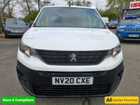 USED 2020 20 PEUGEOT PARTNER 1.5 BlueHDi Professional L1 101 BHP White, 59,250 miles, 3 owners, full service history, Euro 6, ULEZ, 5-speed manual, Bluetooth, AC  Plus VAT @ 20% * MANUAL***AIR CON**BLUETOOTH