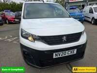 USED 2020 20 PEUGEOT PARTNER 1.5 BlueHDi Professional L1 101 BHP White, 59,250 miles, 3 owners, full service history, Euro 6, ULEZ, 5-speed manual, Bluetooth, AC  Plus VAT @ 20% * MANUAL***AIR CON**BLUETOOTH