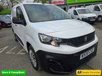USED 2020 20 PEUGEOT PARTNER 1.5 BlueHDi Professional L1 101 BHP White, 59,250 miles, 3 owners, full service history, Euro 6, ULEZ, 5-speed manual, Bluetooth, AC  Plus VAT @ 20% * MANUAL***AIR CON**BLUETOOTH