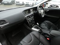 USED 2013 63 VOLVO V40 1.6 D2 SE 5d 115 S/S &pound;20 ROAD TAX (88 G/KM), GOOD SERVICE HISTORY, FULL BLACK LEATHER INTERIOR, REAR PARK ASSIST, CRUISE CONTROL & SPEED LIMITER, DAB RADIO, BLUETOOTH, POWER FOLDING MIRRORS, AUTOMATIC HEADLIGHTS, CLIMATE CONTROL A/C, MANUAL 6 SPEED, FRONT FOG LIGHTS, 5 SPOKE ALLOYS, SPACE SAVER SPARE, ISO FIX, ELECTRIC WINDOWS, LEATHER MFSW, TRIP COMPUTER WITH DIGITAL SPEEDO, TYRE PRESSSURE MONITOR, HEADLAMP WASHERS, ILLUMINATING VANITY MIRRORS, HEATED REAR WINDSCREEN, USB PORT, CD PLAYER, FRONT & REAR ARM RESTS