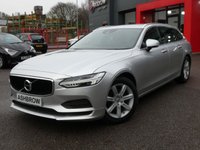 USED 2018 18 VOLVO V90 Estate 2.0 D4 Momentum 5d Auto 190 S/S GOOD SERVICE HISTORY, CAMBELT CHANGED, SAT NAV, FULL BLACK LEATHER, HEATED SEATS, ELECTRIC TAILGATE, REAR PARK ASSIST, ADAPTIVE CRUISE CONTROL & SPEED LIMITER, DAB RADIO, BLUETOOTH, POWER FOLDING MIRRORS, ELECTRIC FRONT SEATS, AUTOMATIC LIGHTS, DUAL ZONE CLIMATE CONTROL, DIGITAL DASH, LANE KEEPING AID, KEYLESS START, AUTOMATIC GEARBOX, 17 INCH ALLOYS, SPACE SAVER SPARE, AUTO HOLD, DRIVING MODES, ISO FIX, LEATHER MULTIFUNCTION STEERING WHEEL, ILLUMINATING VANITY MIRRORS, USB PORT